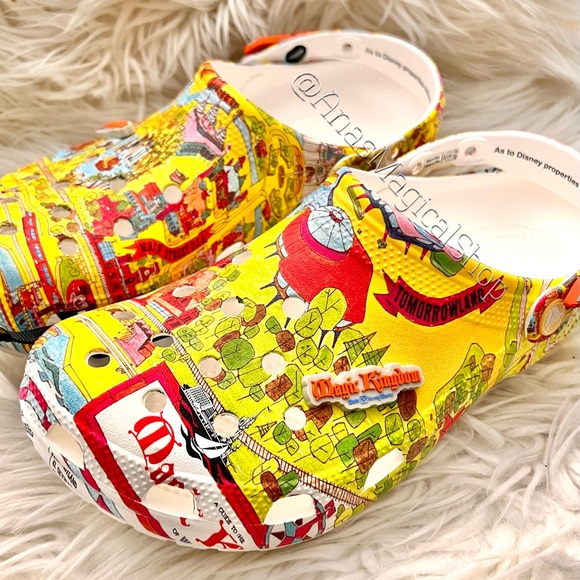 22 Walt Disney World 50th Anniversary Vault Collection Parks Map Crocs - Picture 5 of 13